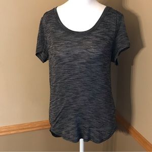 Lululemon Gray Short Sleeve Tee Gathered Back Size 8.